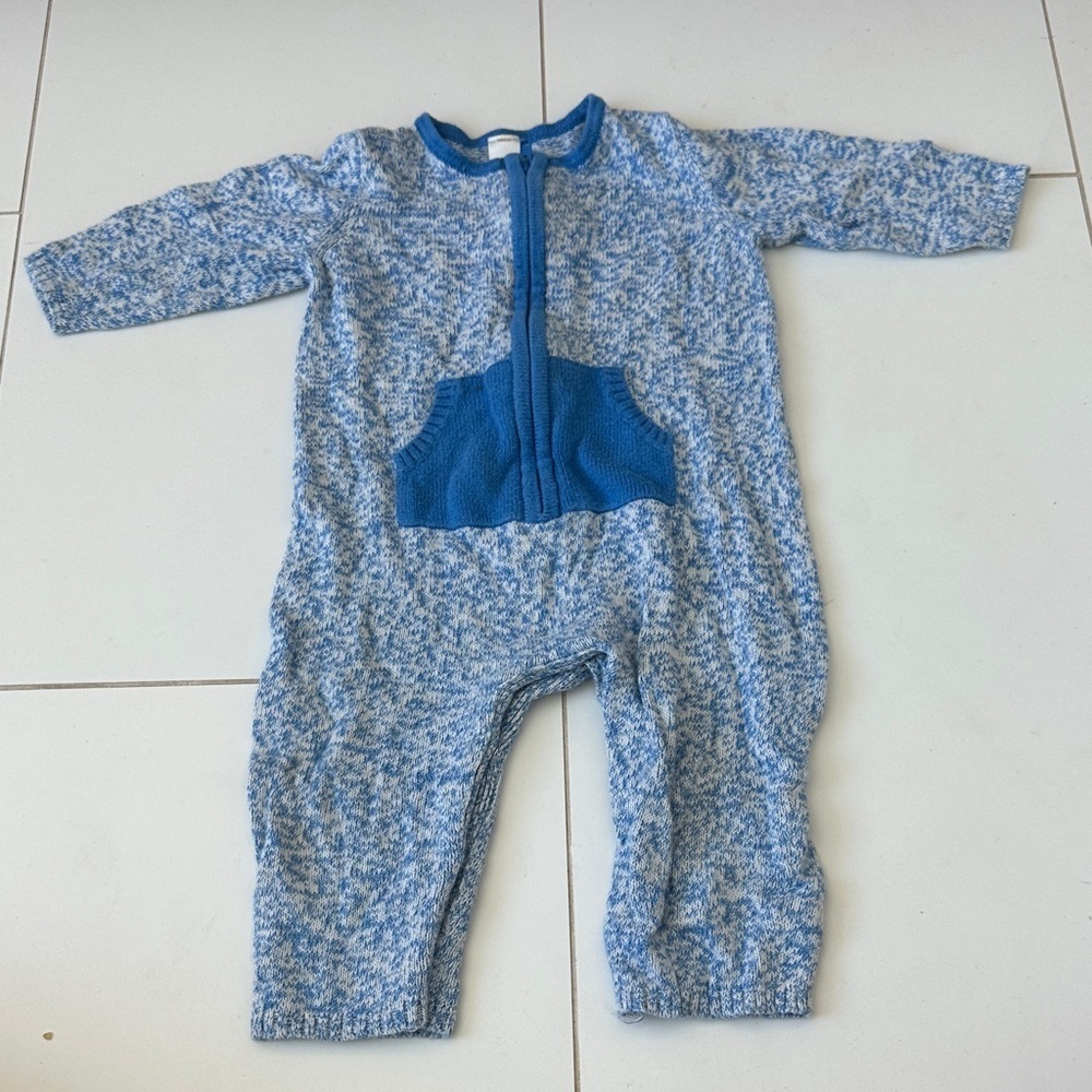 STEM Cozy Blue Knit Kids One Piece 9m